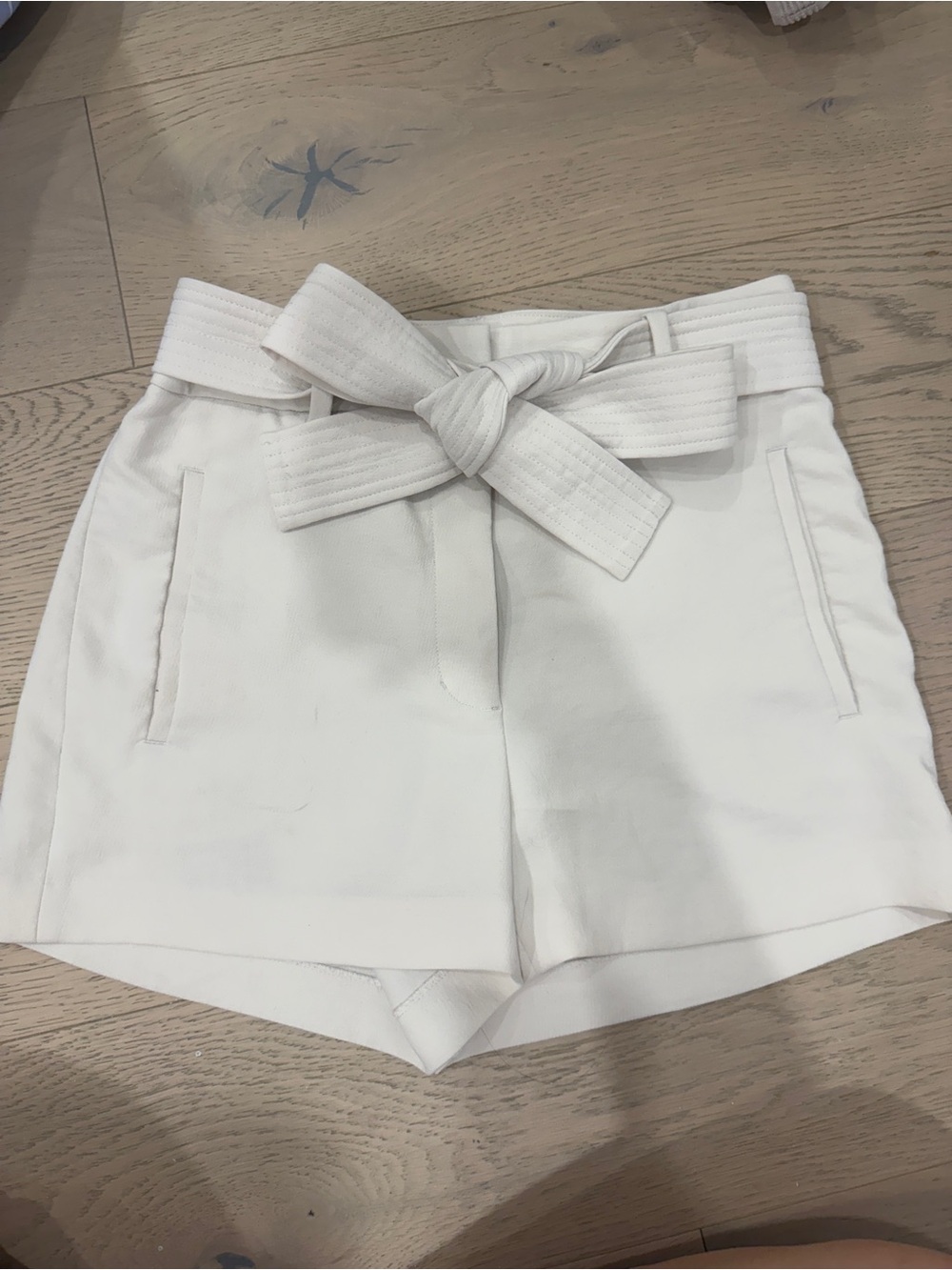Babaton Cream High-Waist Belted Women’s Shorts
